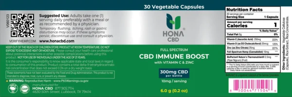 CBD Immune Boost Label Image 1