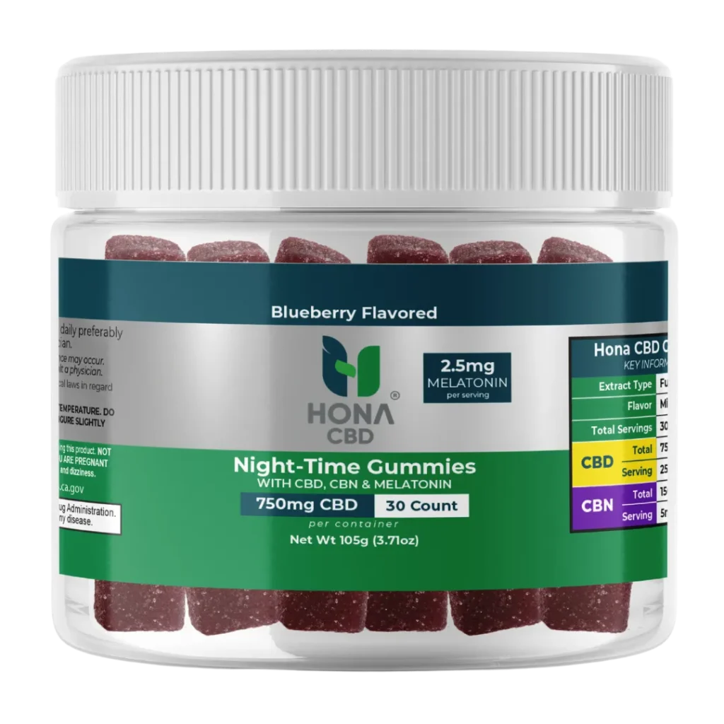 Night-Time Gummies 750mg Blueberry CBD CBN Product Front