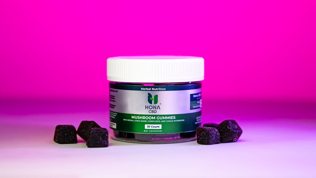 4-Blend Mushroom w/ CBD Product Pink Lighting 2